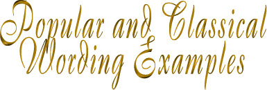 Popular and Classical Wording Examples